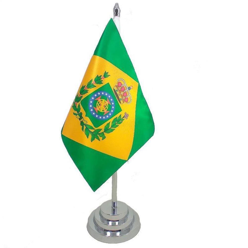 Bandeira Mesa Brasil Império Até 1822 30 Cm Altura (Mastro)