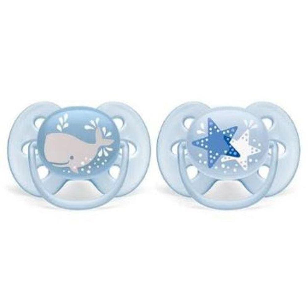 Chupeta Ultra Soft dupla Baleia/Estrela 6-18M Philips Avent