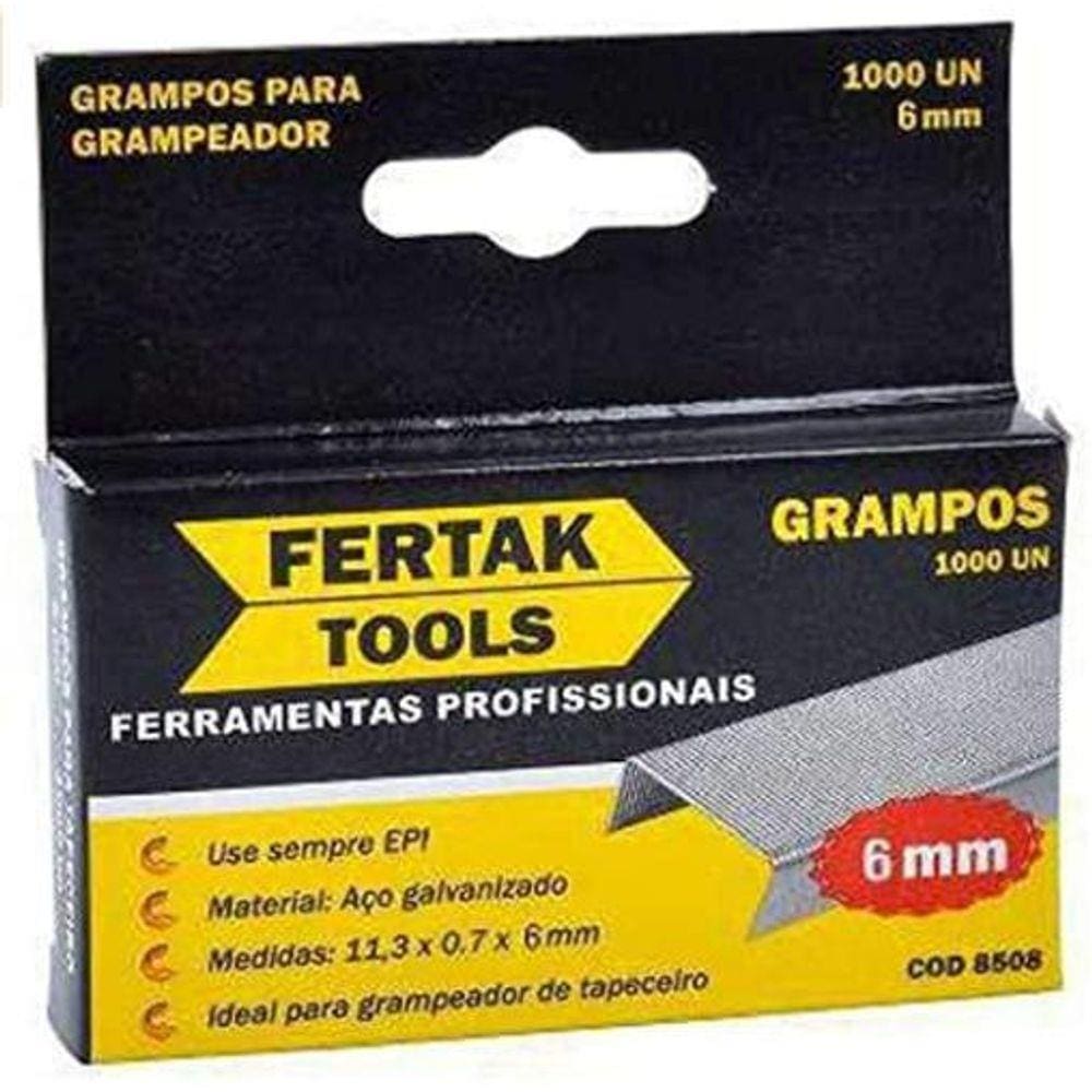 Grampo Para Grampeador De Tapeceiro 6Mm Caixa 1000Un - 8506