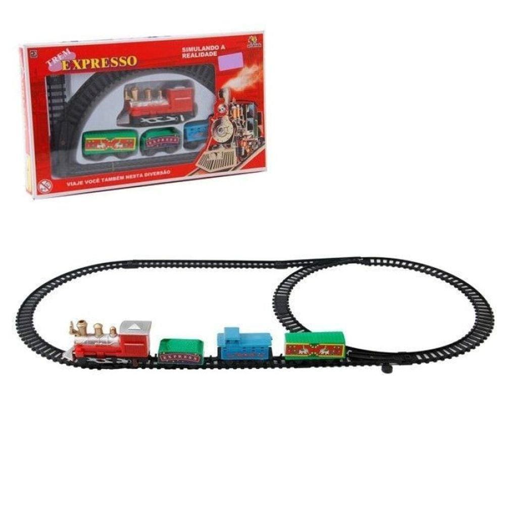 Trem Trenzinho Ferrorama Com Locomotiva E Trilho Expresso