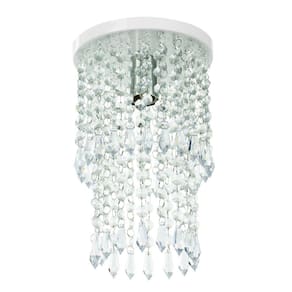 Plafon Lustre De Cristal Acrilico Spark Redondo Branco