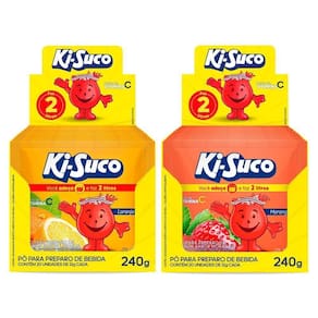 Kit 2 Refresco Pó Ki-Suco Morango E Laranja 240G
