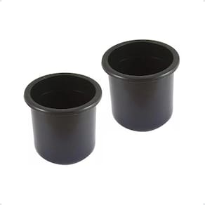 Porta Copos Luxo Barcos Motor Home De Embutir Preto Kit C/2