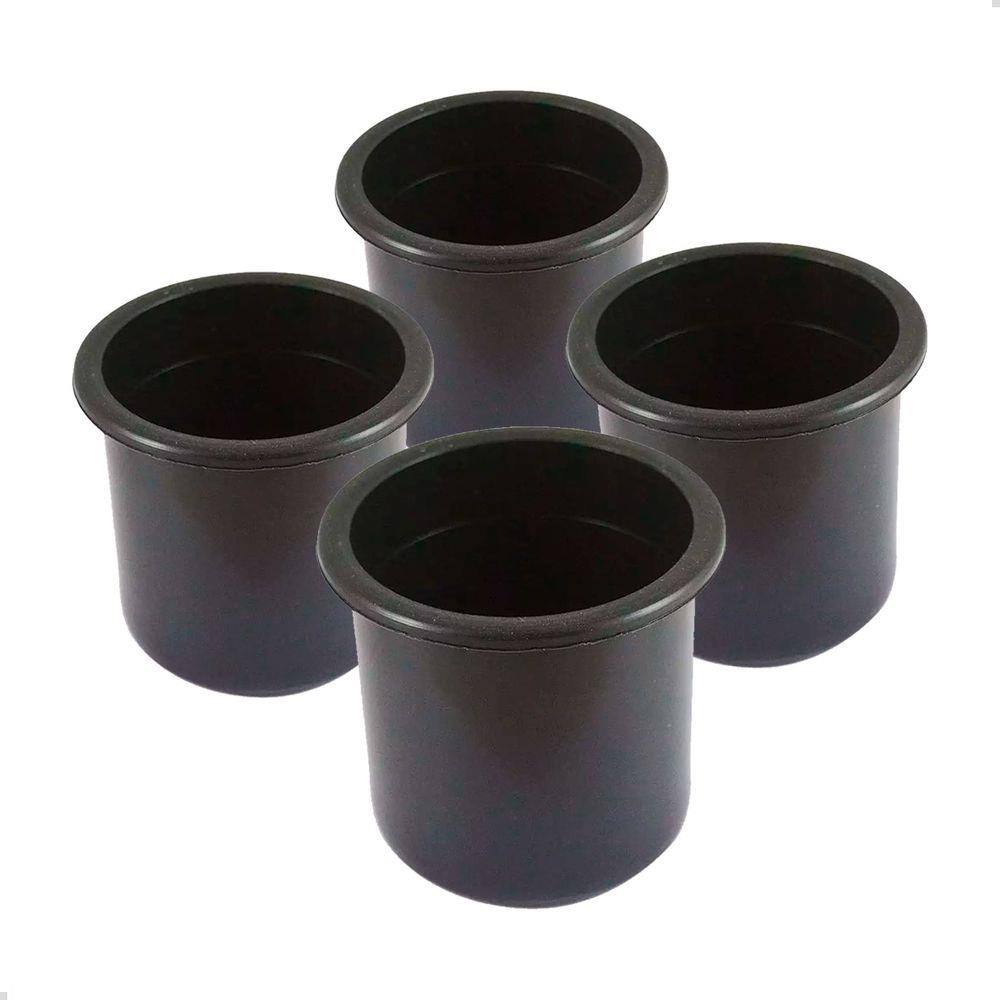 Porta Copos de Embutir Preto Barco Lancha Trailler Kit C/4