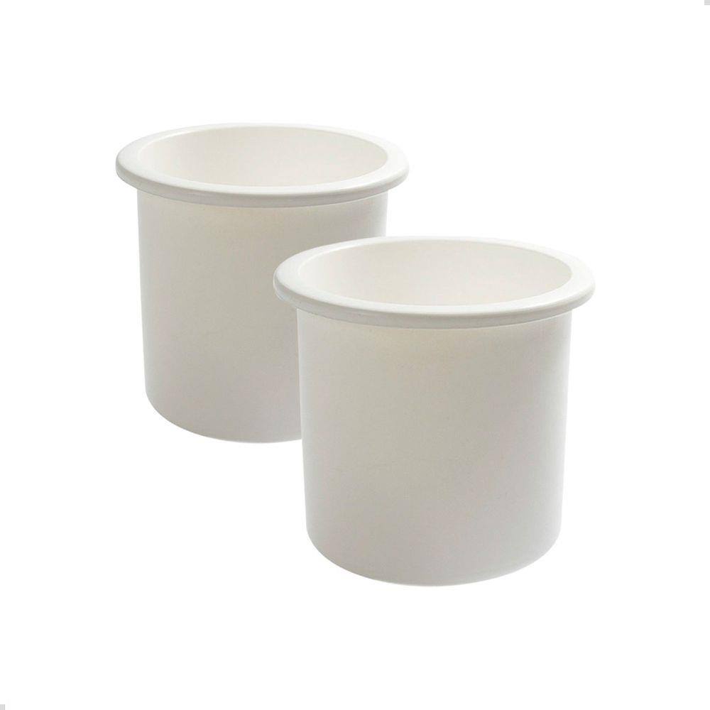 Porta Copos de Embutir Branco Barco Lancha Trailler Kit C/2
