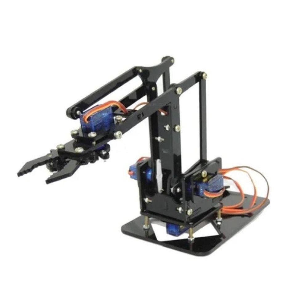 Kit Braço Robótico Acrílico Servos Parafusos Arduino