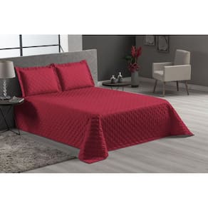 Kit Jogo De Cama Vermelho Casal Padrão 4 Peças Veneza Lençol