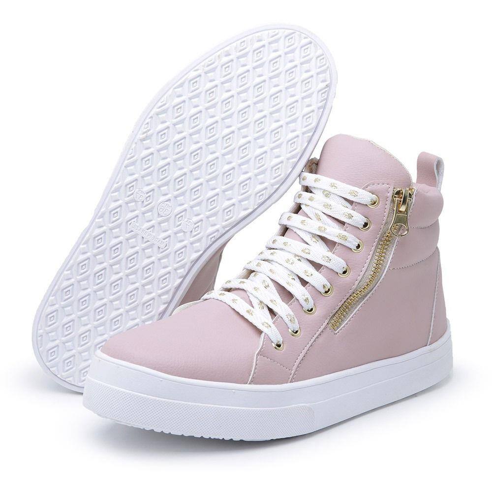 Tenis cano alto feminino 2 ziper montini | Ponto