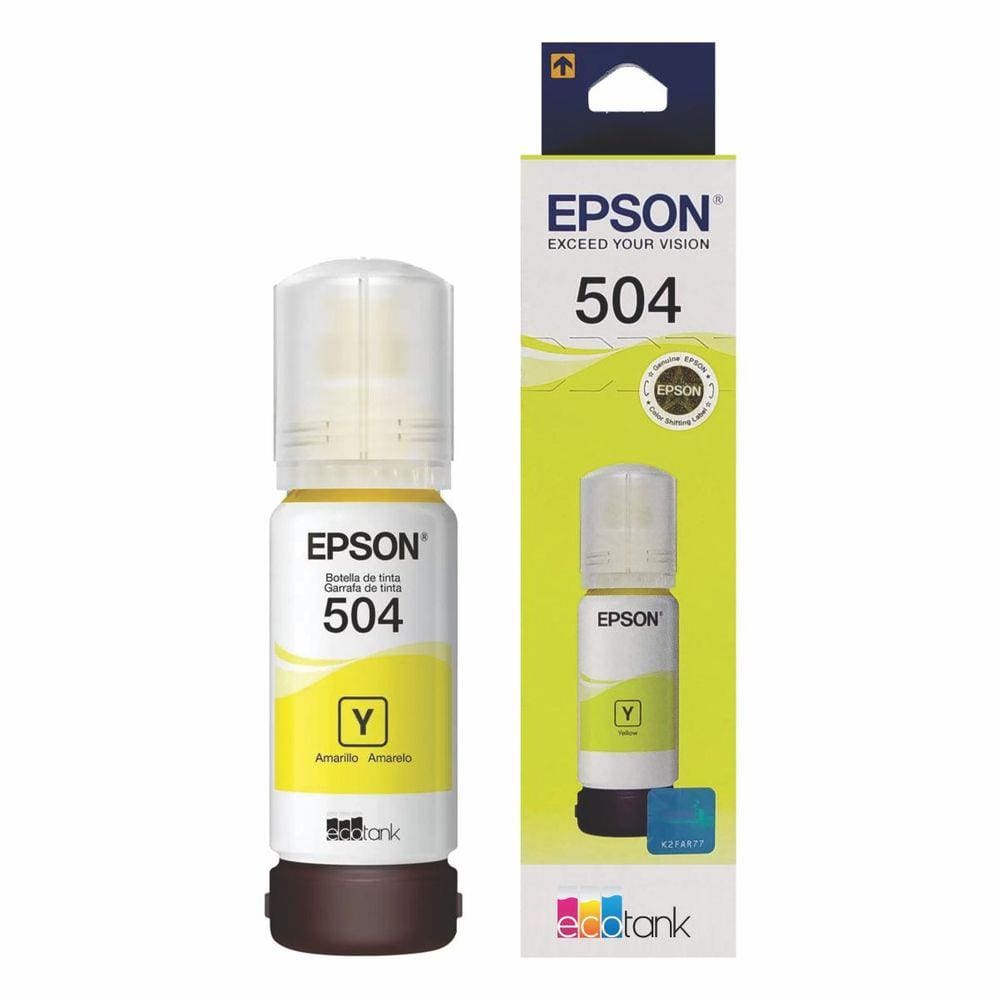 Tinta Epson Amarelo Refil T504 Impressoras L4150 L4160 L6161