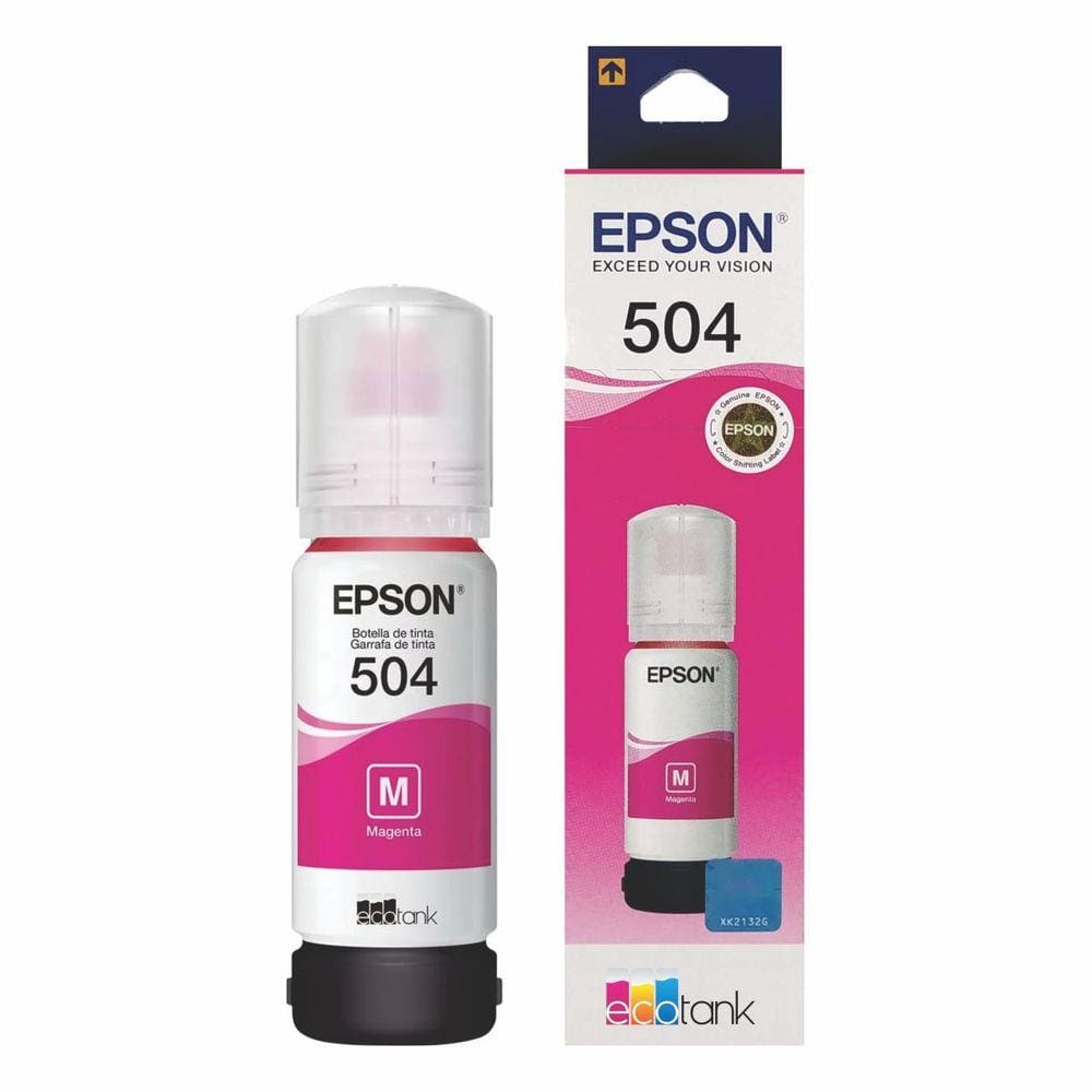 Tinta Epson Magenta Refil T504 Impressoras L4150 L4160 L6161