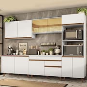 Armário de Cozinha Completa Madesa Reims 310001 com Balcão e Tampo - Branco