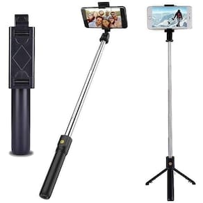 Tripé 2 Em 1 Pau De Selfie E Tripé Controle Bluetooth K07