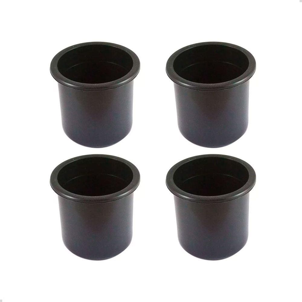 Porta Copos De Embutir Pvc Preto Embarcações Mfx Kit C/4
