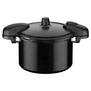 Panela de Pressão Tramontina Valência Black em Alumínio com Revestimento Cerâmico Preto 24 cm 7 L Tramontina