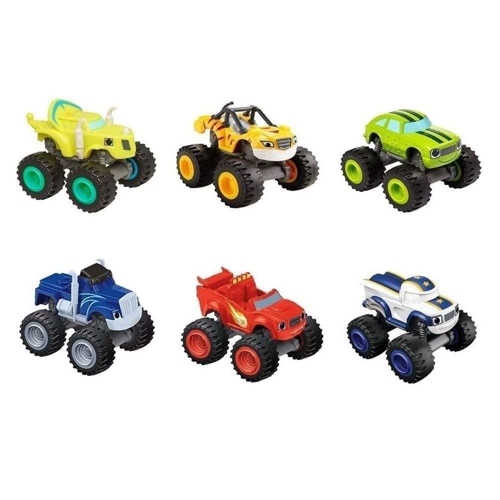 6 Carrinhos De Fricçao de corrida Blaze Monster Machine Racer Brinquedo