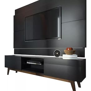 Rack Com Painel Imcal Classic 1.8 Preto Fosco Com 2 Gavetas  73647-11847