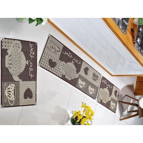 Jogo De Tapete Para Cozinha Kit 3 Peças Antiderrapante Sisal