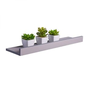 Prateleira Porta Quadros 100 X 15cm Cinza Claro