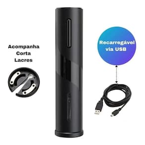 Abridor De Vinho Elétrico À Bateria Recarregável Usb