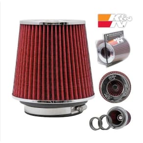 FILTRO ESPORTIVO CONICO DUPLO FLUXO K&N UNIVERSAL RG-1001RD COM 3 MEDIDAS DE FLANGE 76/89/103 (mm) ou 3/3,5/4,06 (Polegadas)