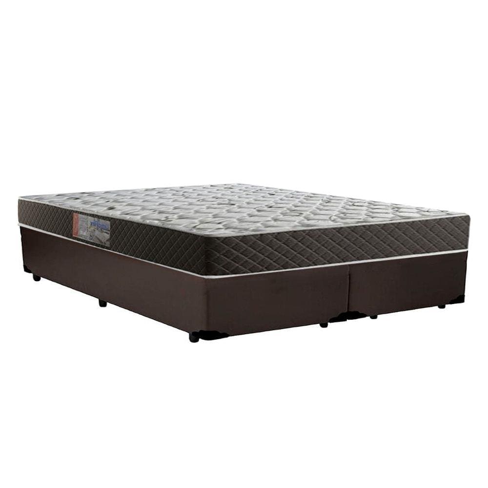 Cama Box Queen Colchão Mola Ensacada Belos Sonhos + Box Sintético 64x158x198