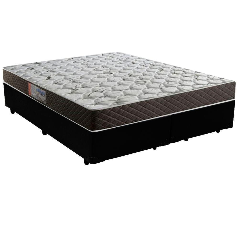Cama Box Queen Colchão Mola Bonnel Acolchões + Box Sintético 60x158x198