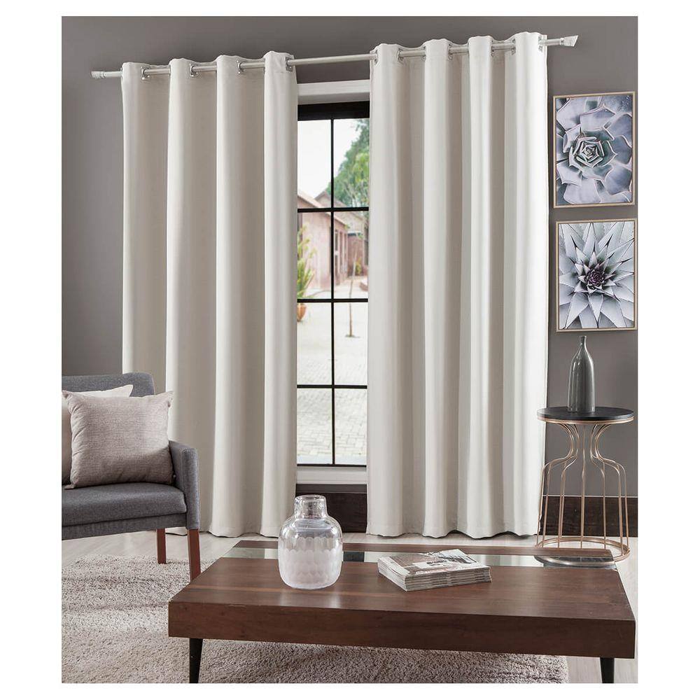 Cortina Para Sala Quarto Corta Luz Linho 2,60 x 2,30 m Bege Com Ilhós