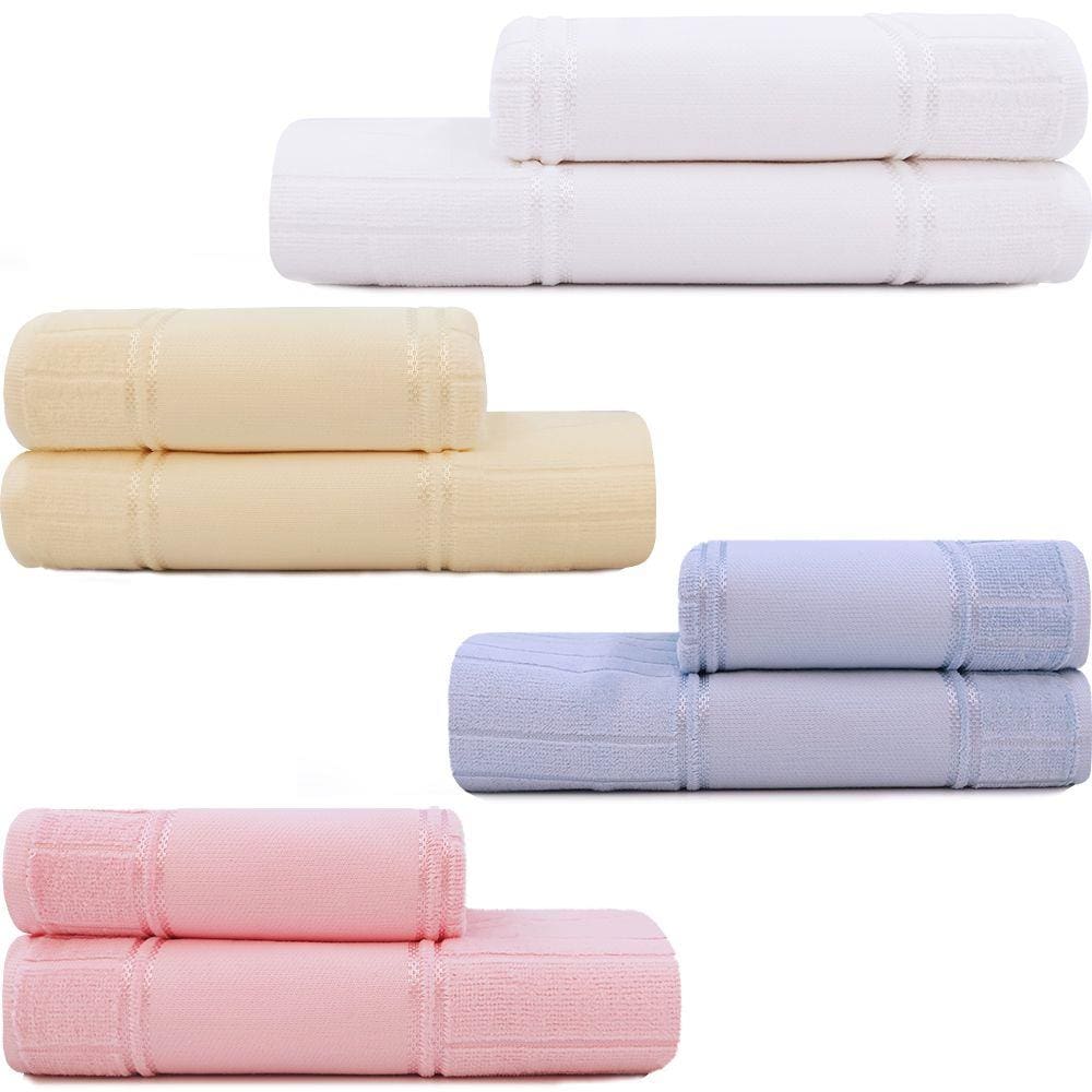 Jogo De Toalha 2 Peças - Banho + Rosto Aveludado Para Bordar - Artesanalle Dohler - Emcompre