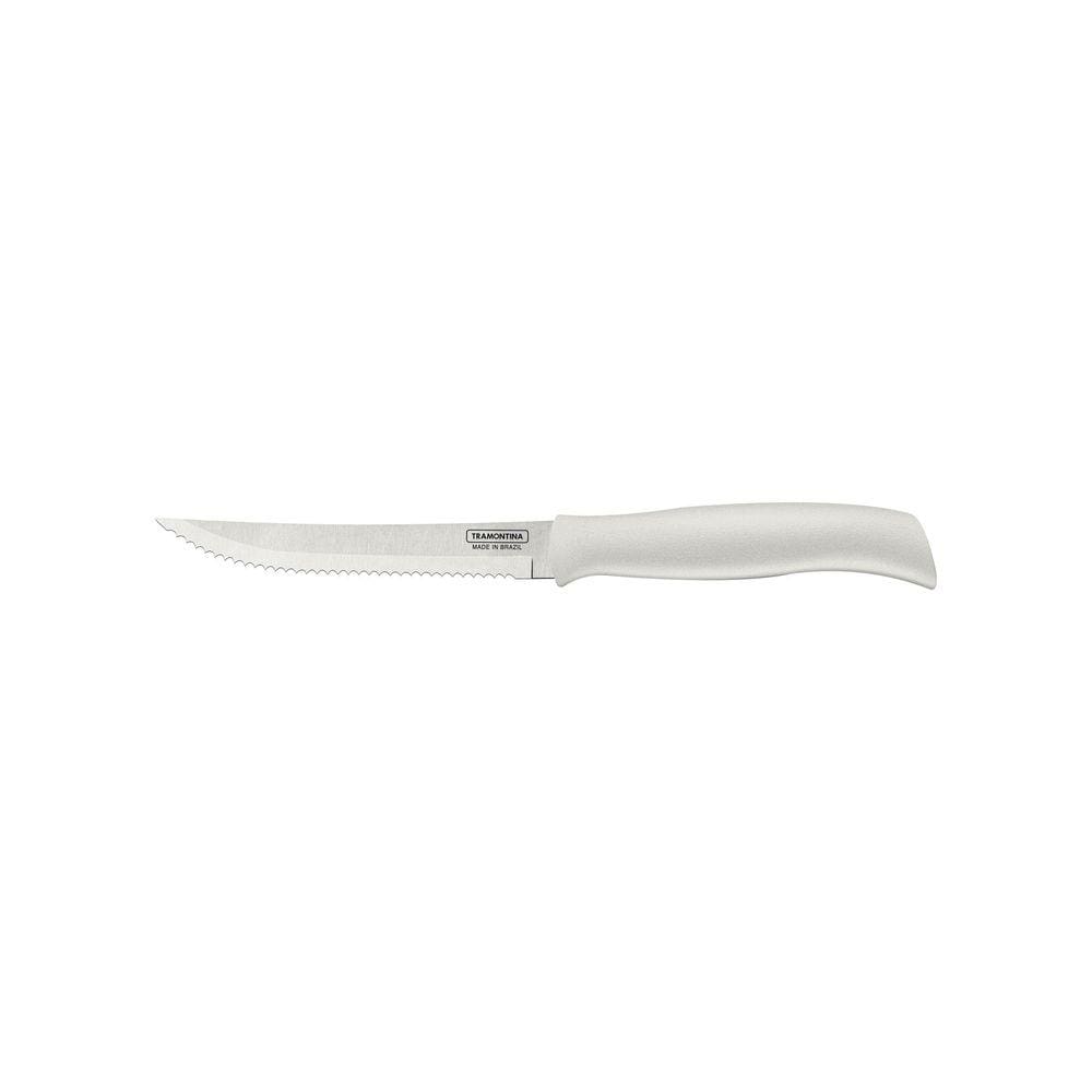 Faca para Churrasco e Frutas Tramontina Profit com Lâmina em Aço Inox e Cabo de Polipropileno Branco 5" Tramontina