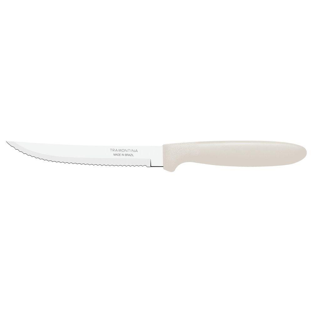 Faca para Churrasco Tramontina Ipanema com Lâmina em Aço Inox e Cabo de Polipropileno Cinza 5" Tramontina