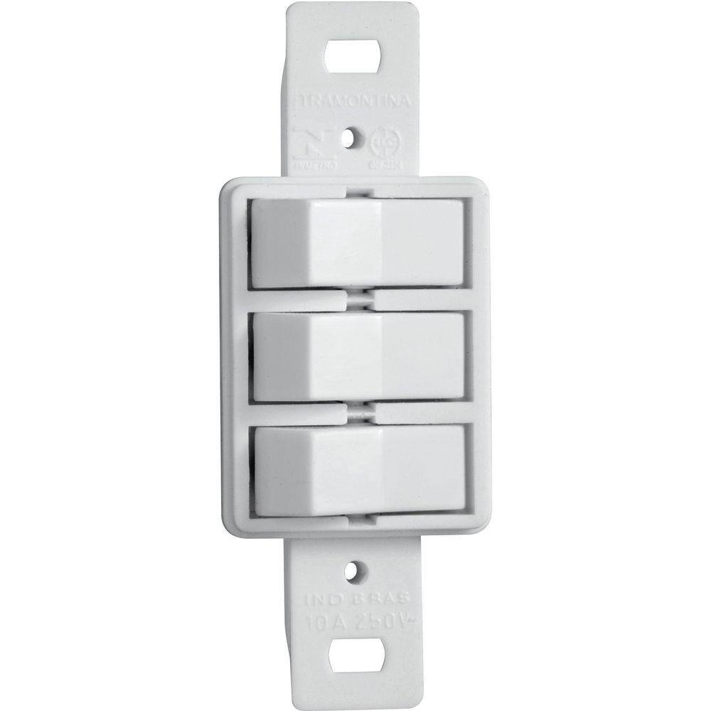Monobloco interruptor simples + 2 paralelos 10A 250V~ cor branco Tramontina
