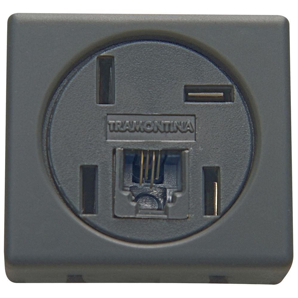 Módulo para Tomada de Telefone 4P e RJ11 Tramontina IzyFlat Grafite Tramontina