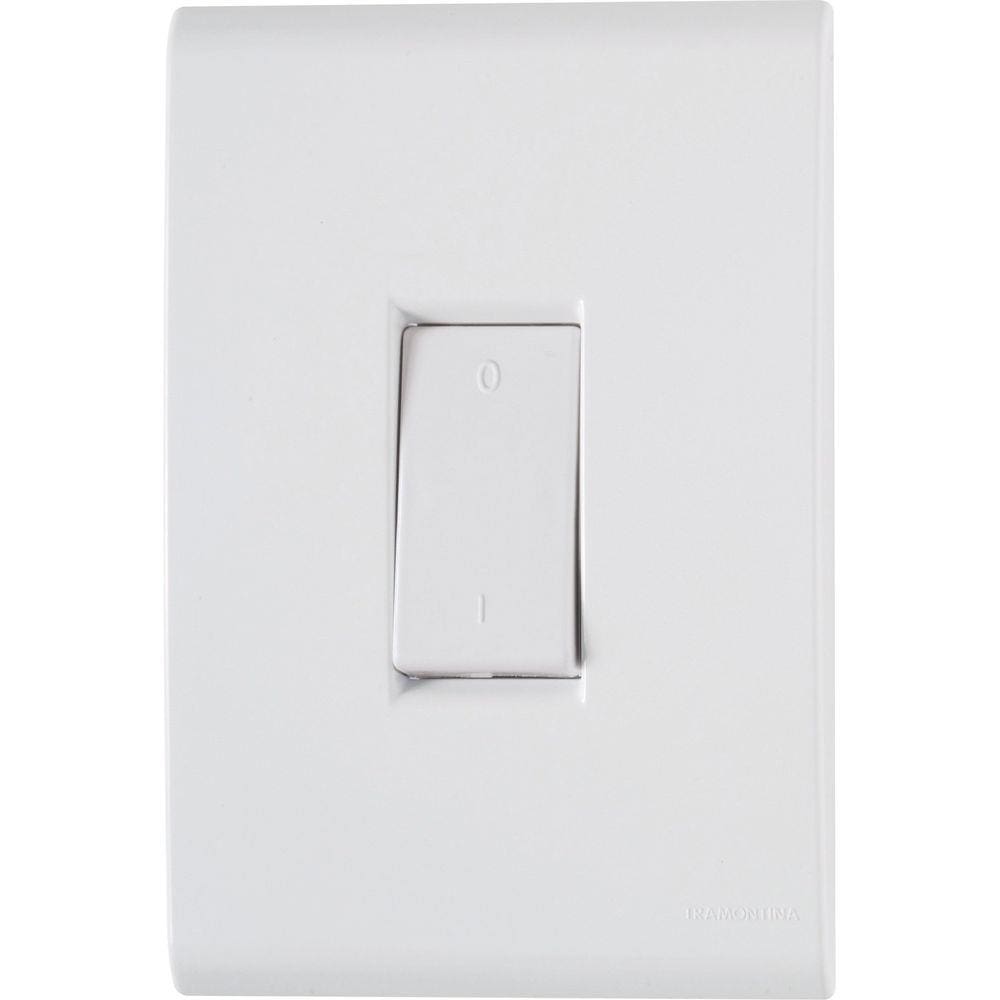 Conjunto 4x2 com 1 Interruptor Bipolar Tramontina Liz 10 A 250 V Branco Tramontina