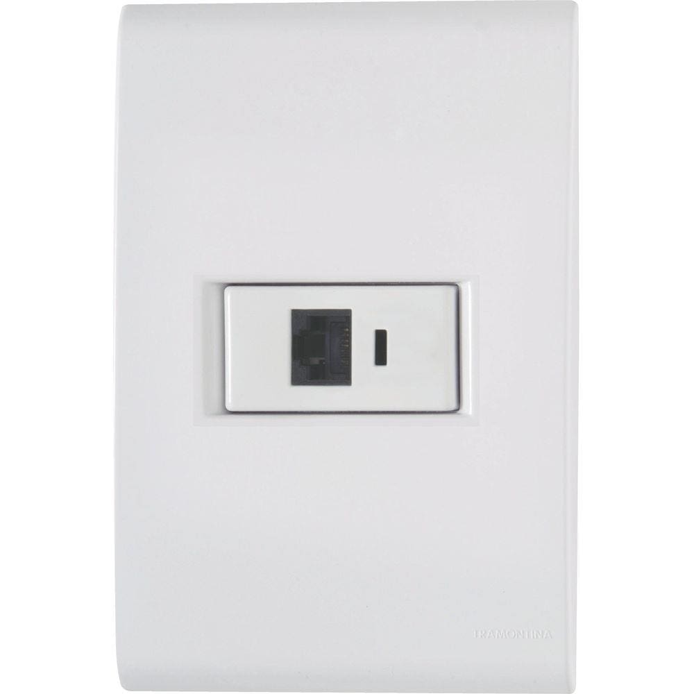 Conjunto 4x2 com 1 Tomada Telefone RJ11 Tramontina Liz Branco Tramontina