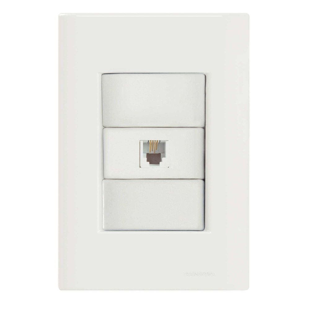 Conjunto 4x2 com 1 Tomada Telefone RJ11 Tramontina Giz Branco Tramontina