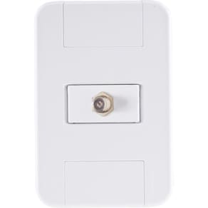 Conjunto 4x2 com 1 Tomada TV/SAT Coaxial Tramontina Tablet Branco Tramontina