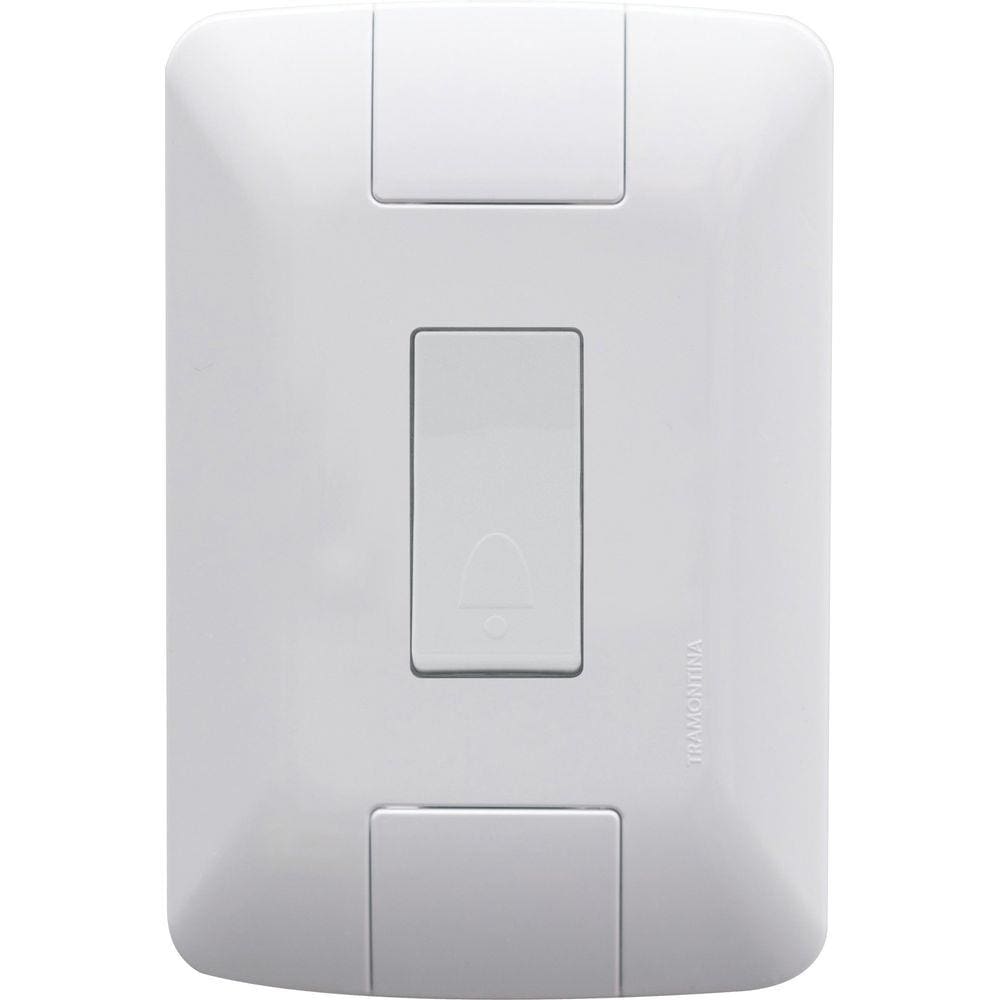 Conjunto 4x2 com 1 Pulsador Campainha Tramontina Aria 6 A 250 V Branco Tramontina