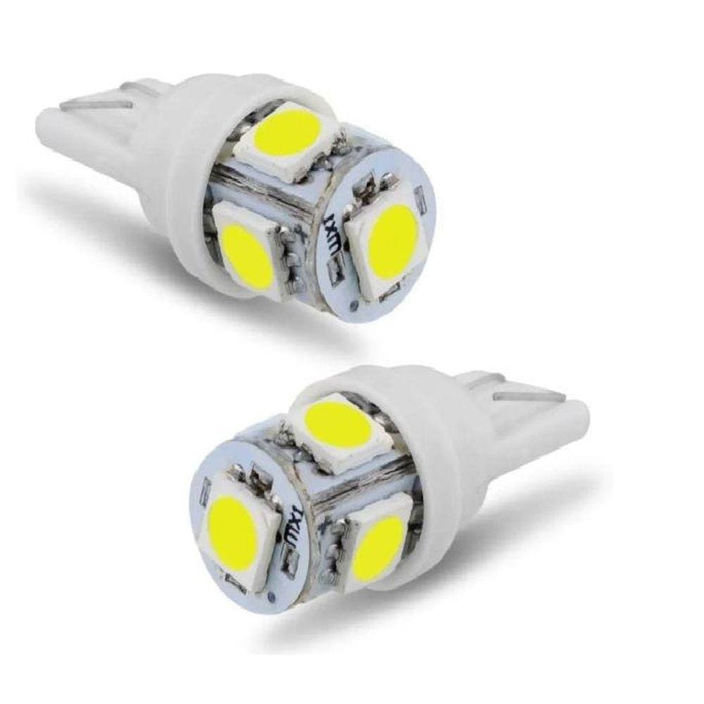 1 Par De Lâmpada Pingo 5 Leds T10 Xenon Super Branca