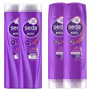 Kit 2 Shampoos + 2 Condicionador Seda Cocriações Liso Perfeito 325ml