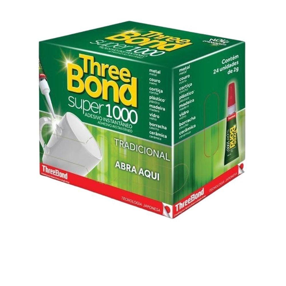 Cola Super 1000 Three Bond Instantânea 2G Kit Com 24 Peças