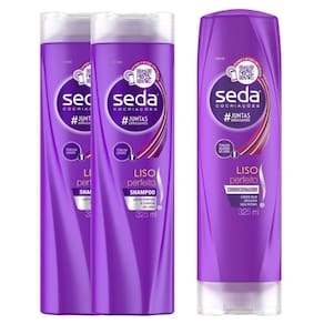 Kit 2 Shampoos + 1 Condicionador Seda Cocriações Liso Perfeito 325ml
