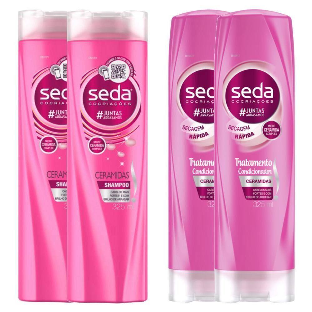 Kit 2 Shampoos + 2 Condicionador Seda Cocriações Ceramidas 325ml