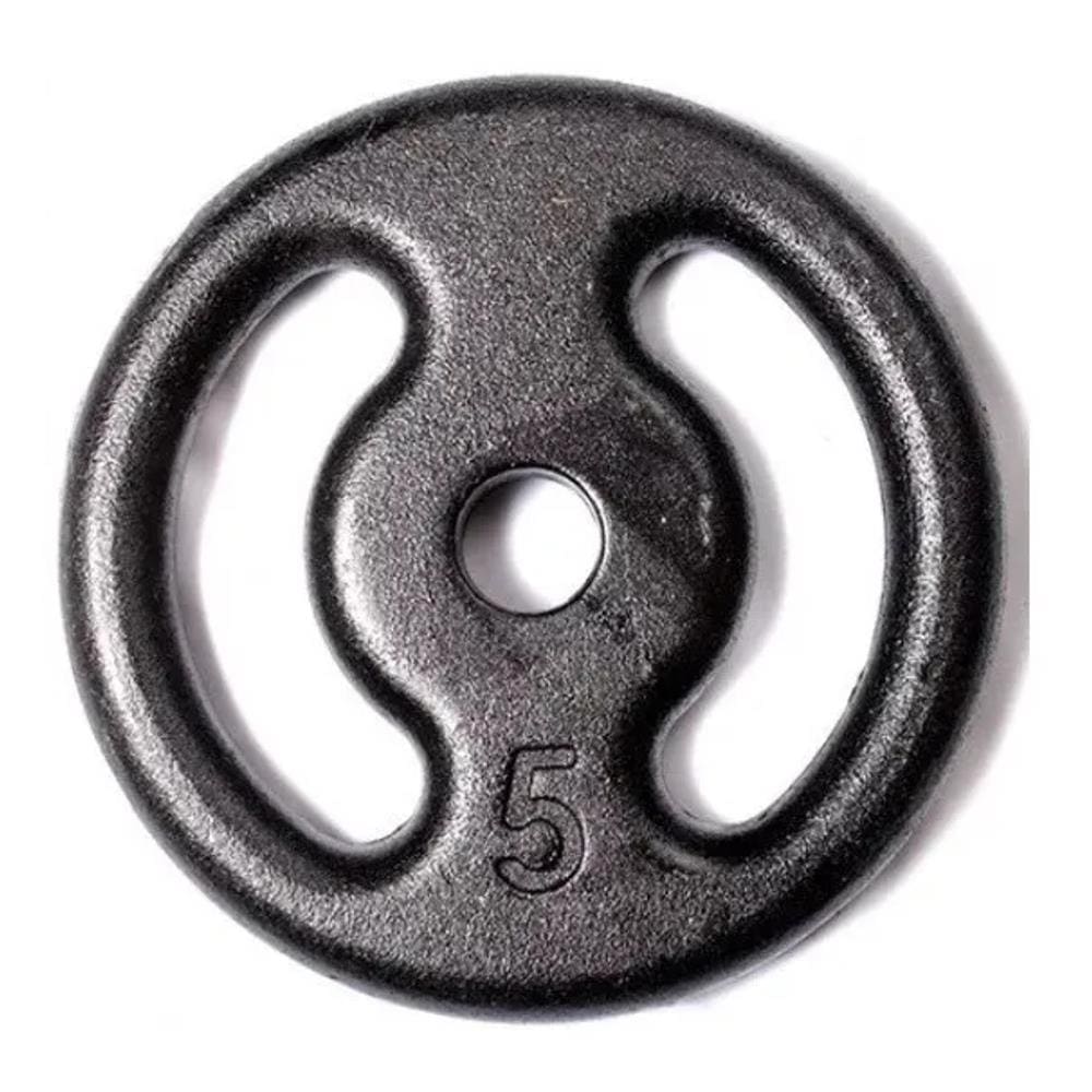 Anilha Vazada Ferro Fundido Preto 5kg