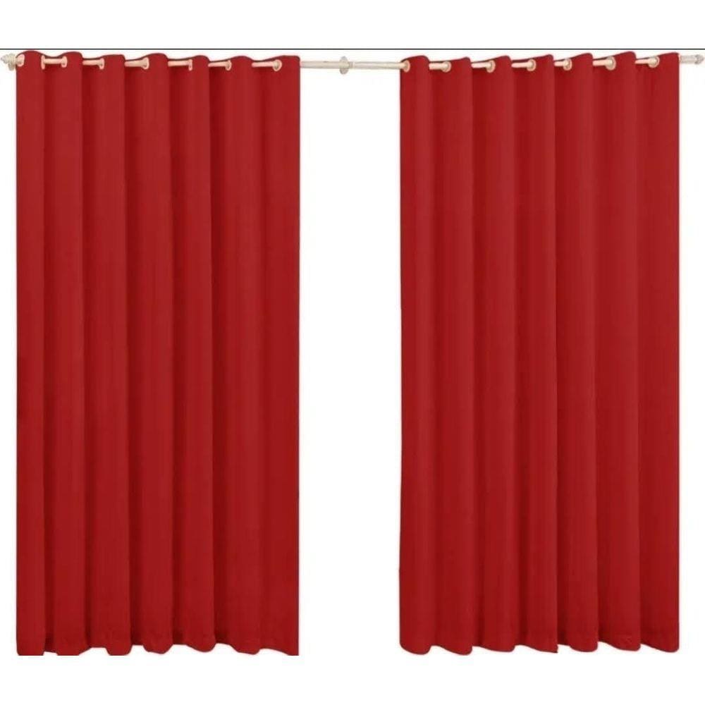 Cortina Roma 2,20X1,70 Quarto Sala Escritorio Vermelho