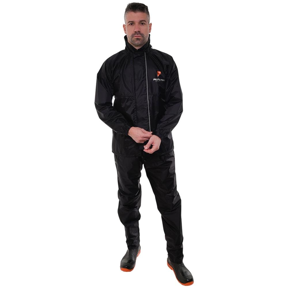 Capa De Chuva Conjunto Nylon Full Masculino Preto Pioneira