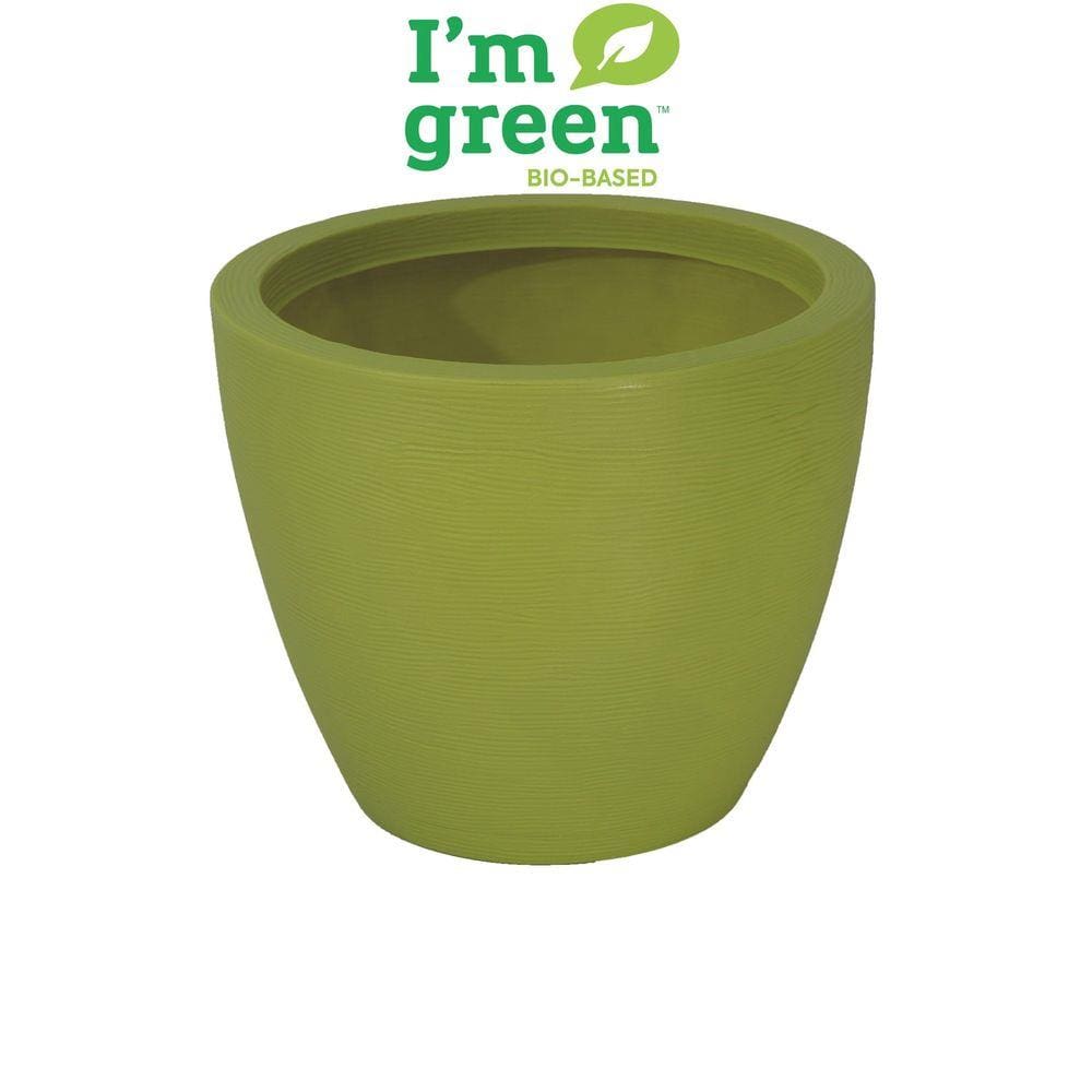 Vaso com Prato Tramontina Asteca 38 cm em Polietileno Verde Tramontina