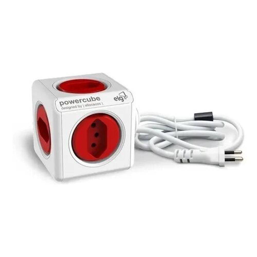 Powercube Extended Pwc-x5/3m Elg Vermelho 5 Tomadas Com Cabo 3m -