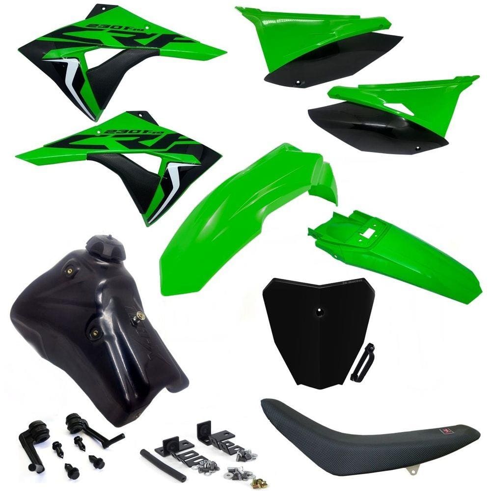 Kit Plástico Biker Next Adaptável Crf 230 Xr 200 Xr 250 Tanque 9L
