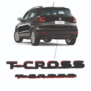 Emblema Nome Para Carro Preto Red Line T-cross