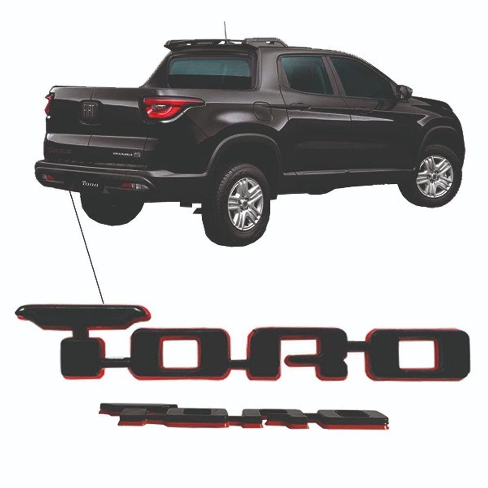 Emblema Nome Para Carro Preto Red Line Toro